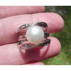 Imperial Pearl Syndicate IPS 925 Sterling Silver Cultured Pearl Ring Size 6.5